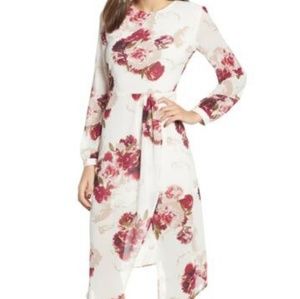 Leith | Floral Gauzy Draped Dress